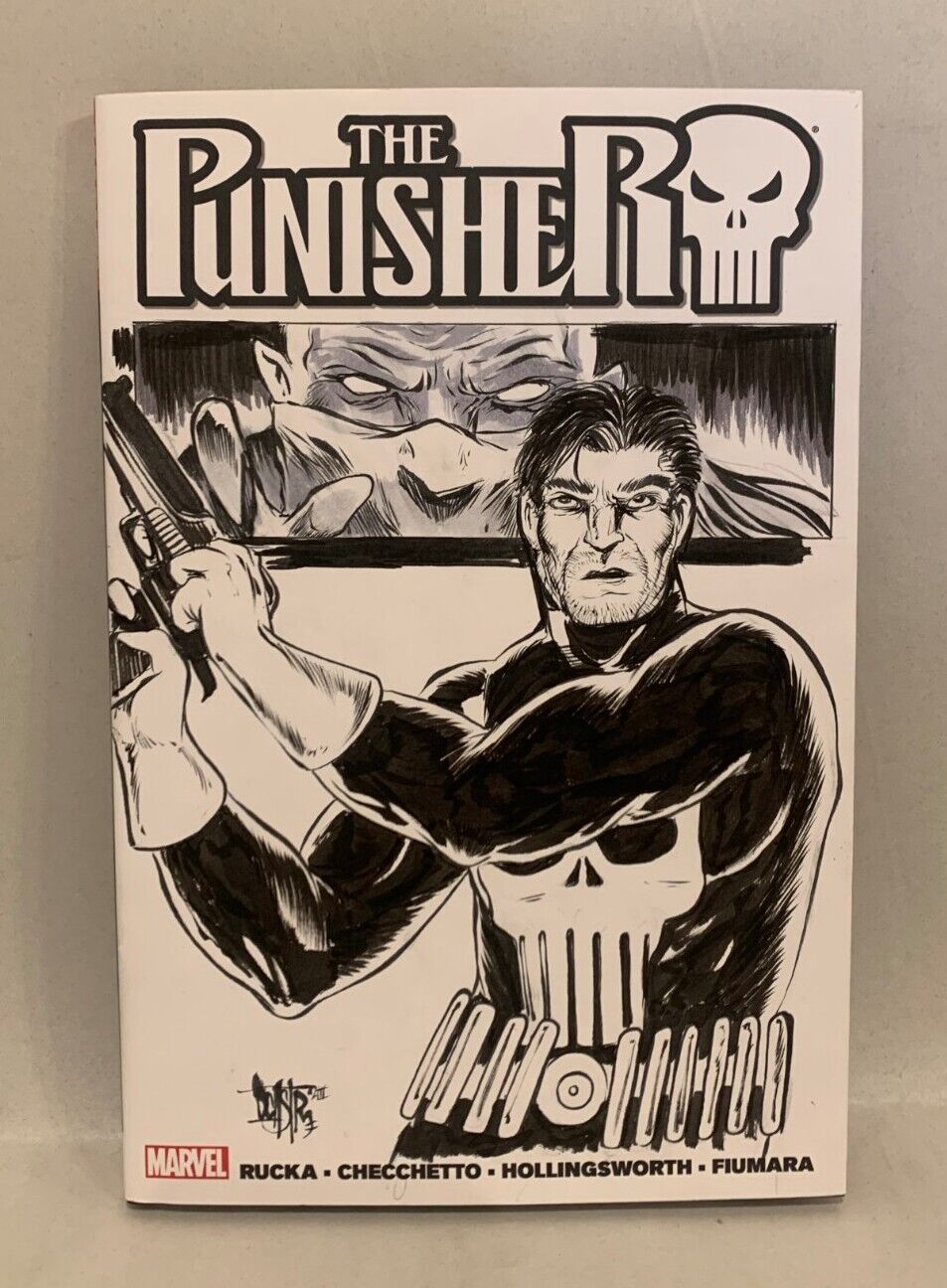 Punisher By Rucka (2012) Marvel HC W Original DCastr Art On Sketch DJ Variant