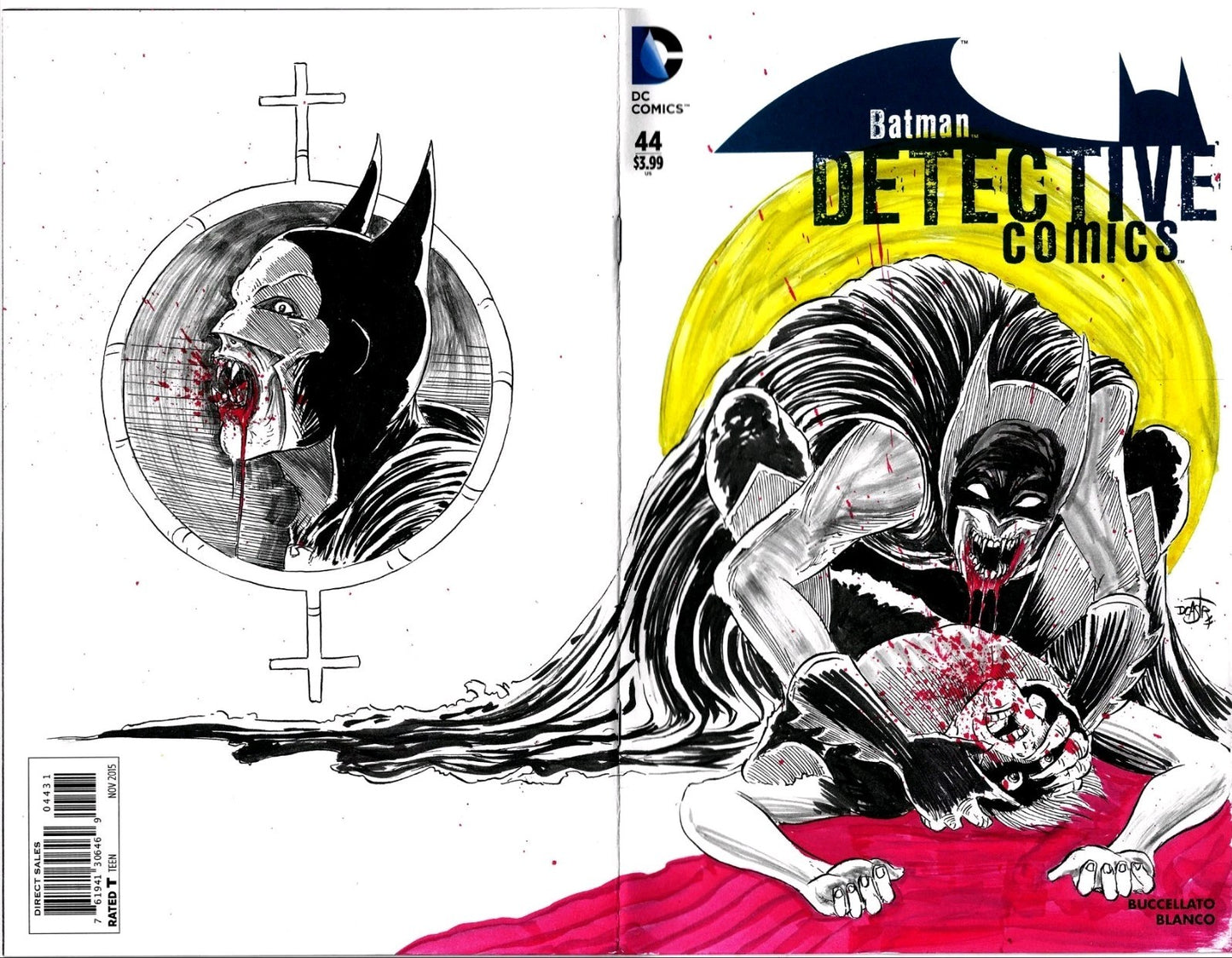 Batman Detective Comics #44 (2015) DC Sketch Cover Variant W Original DCastr Art