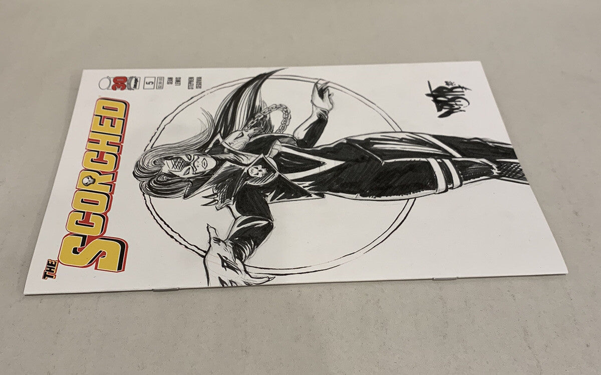 The SCORCHED #5 Blank Sketch Variant Cover Comic 2023 W Original Art Dave Castr
