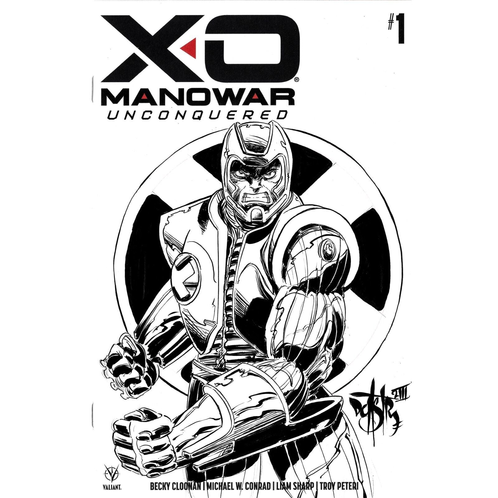 X-O Manowar Unconquered 1 (2023) Valiant Comic Blank Cover w Original DCastr Art