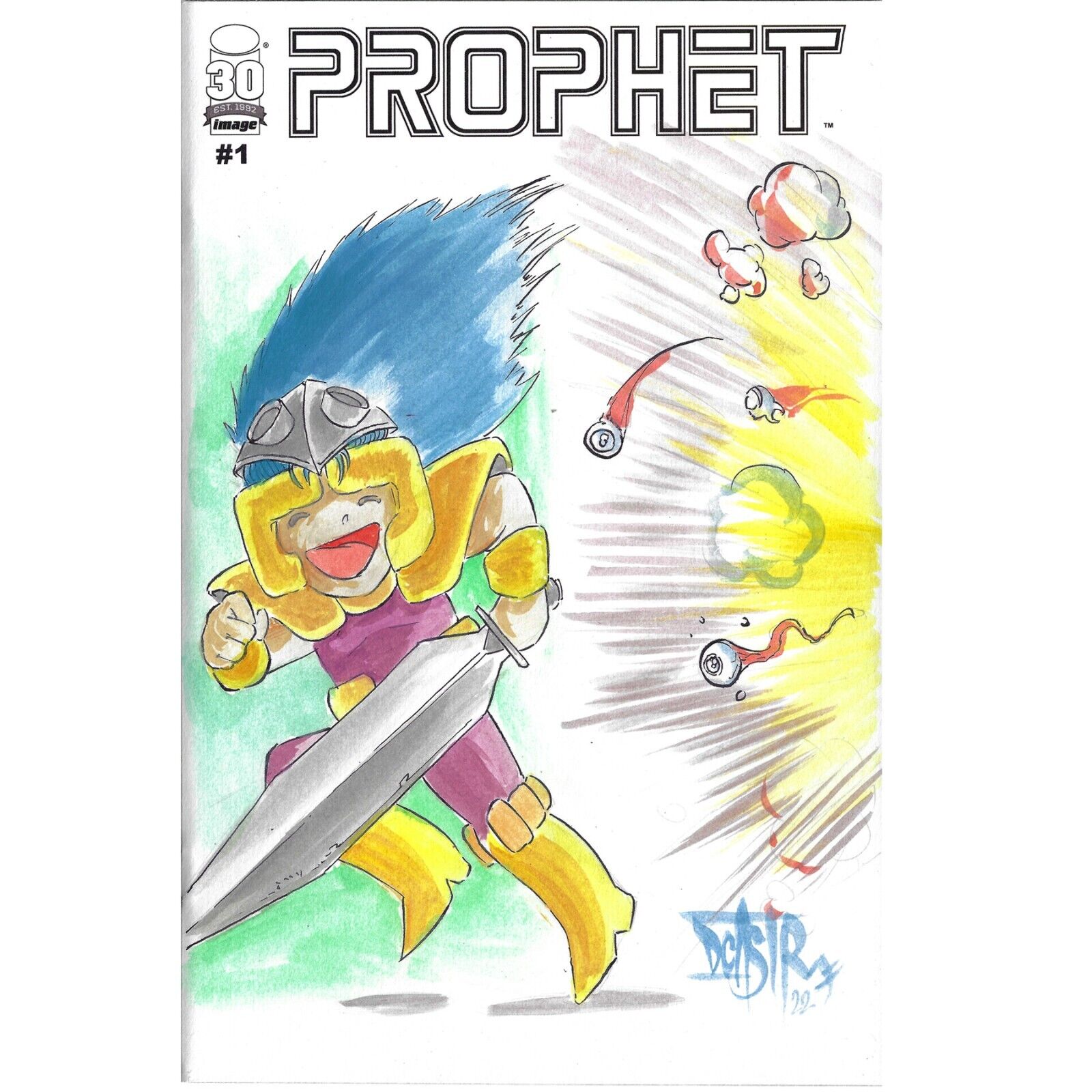 PROPHET #1 REMASTERED Blank Variant Comic With Prophet Original Art & Signed