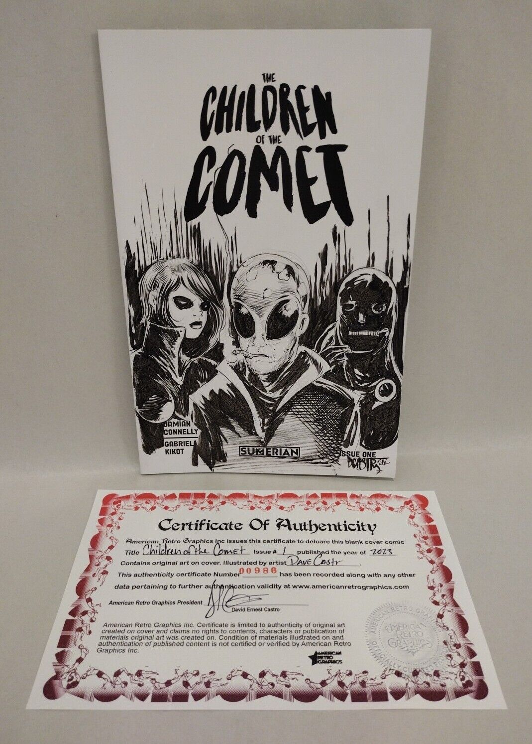 CHILDREN OF THE COMET #1 Blank Variant Cover Comic W Original Art Dave Castr