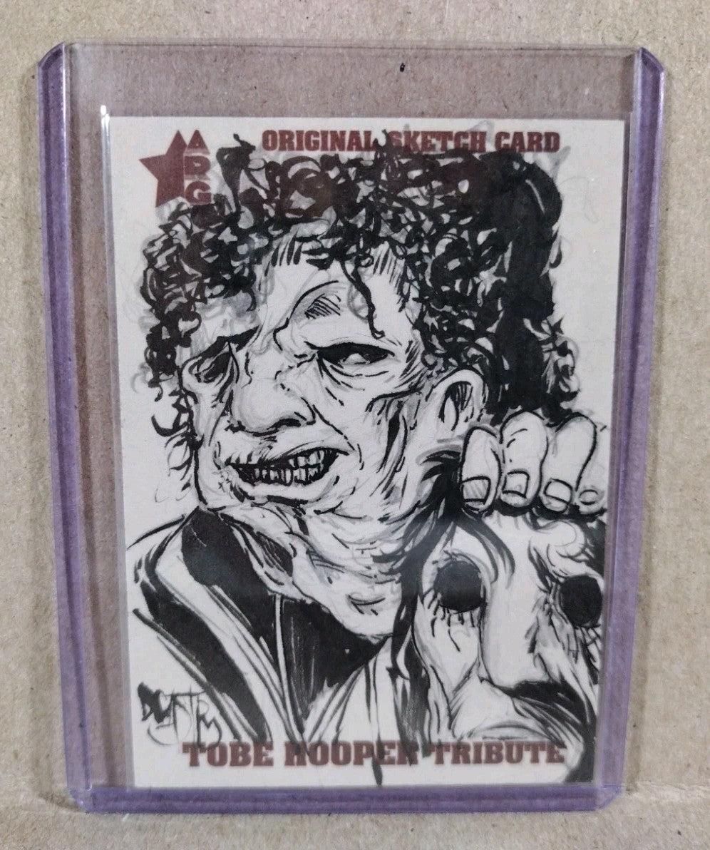 Tobe Hooper Tribute Sketch Card 2022 ARG W Original Dave Castr Leather Face Art