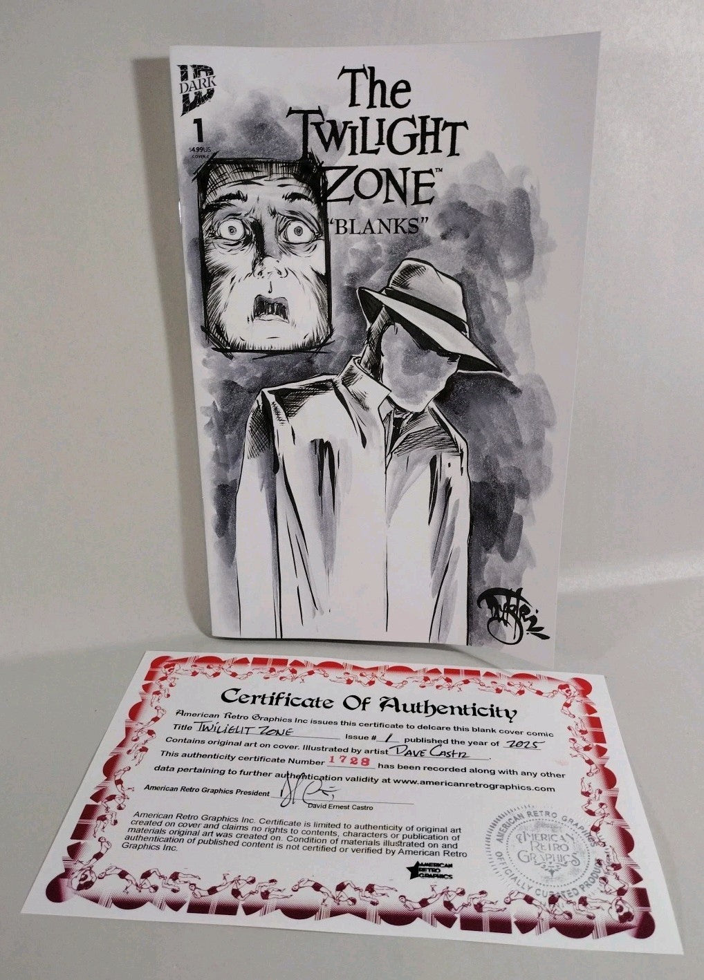 Twilight Zone #1 (2025) IDW Sketch Cover Variant Comic W Original Dave Castr Art