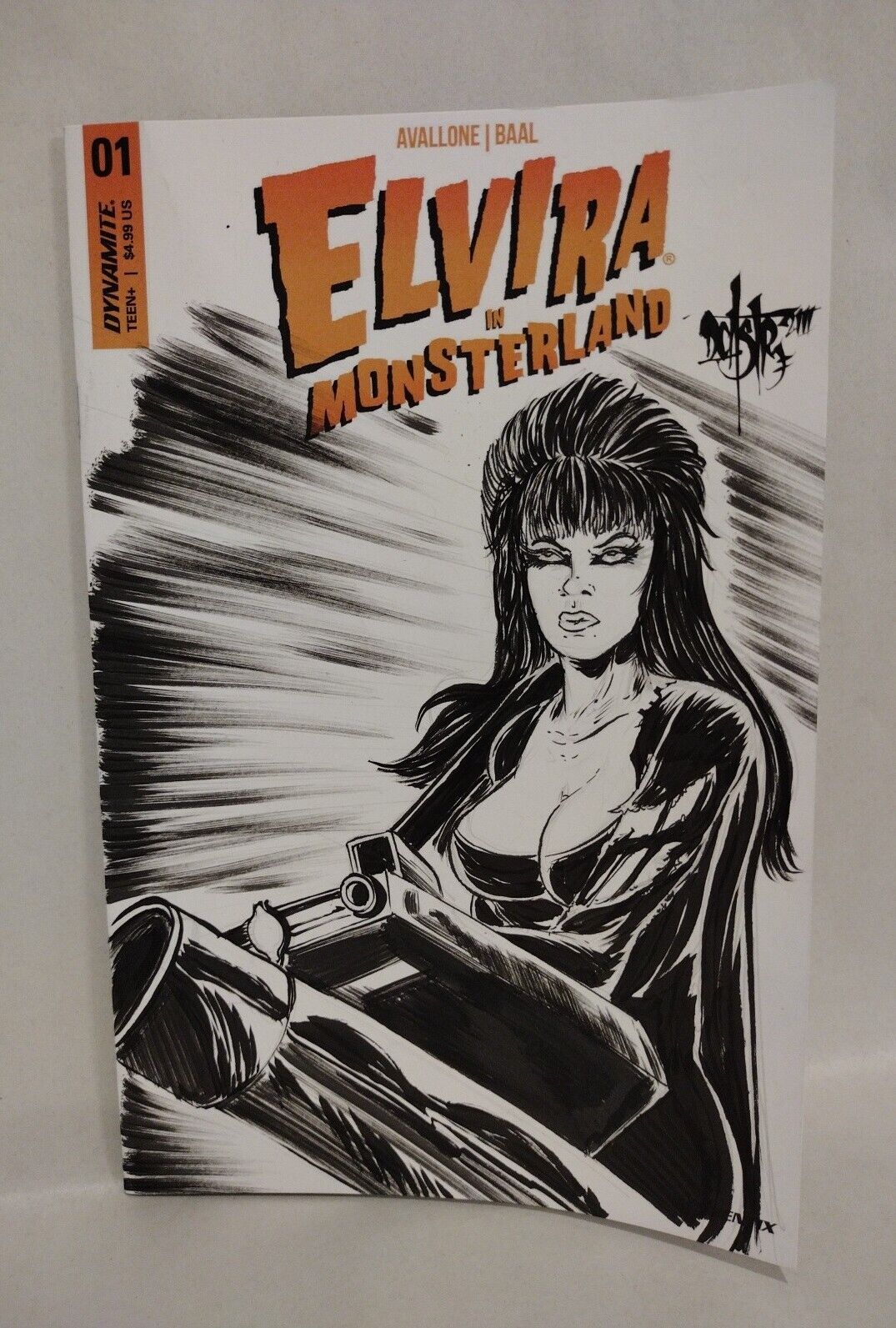 Elvira In Monsterland 1 (2023) Dynamite Comic Sketch Cover w Original DCastr Art