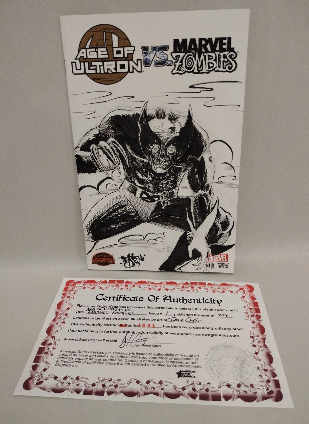Age of Ultron vs Marvel Zombies #1 Sketch Cover Variant w Original Wolverine Art