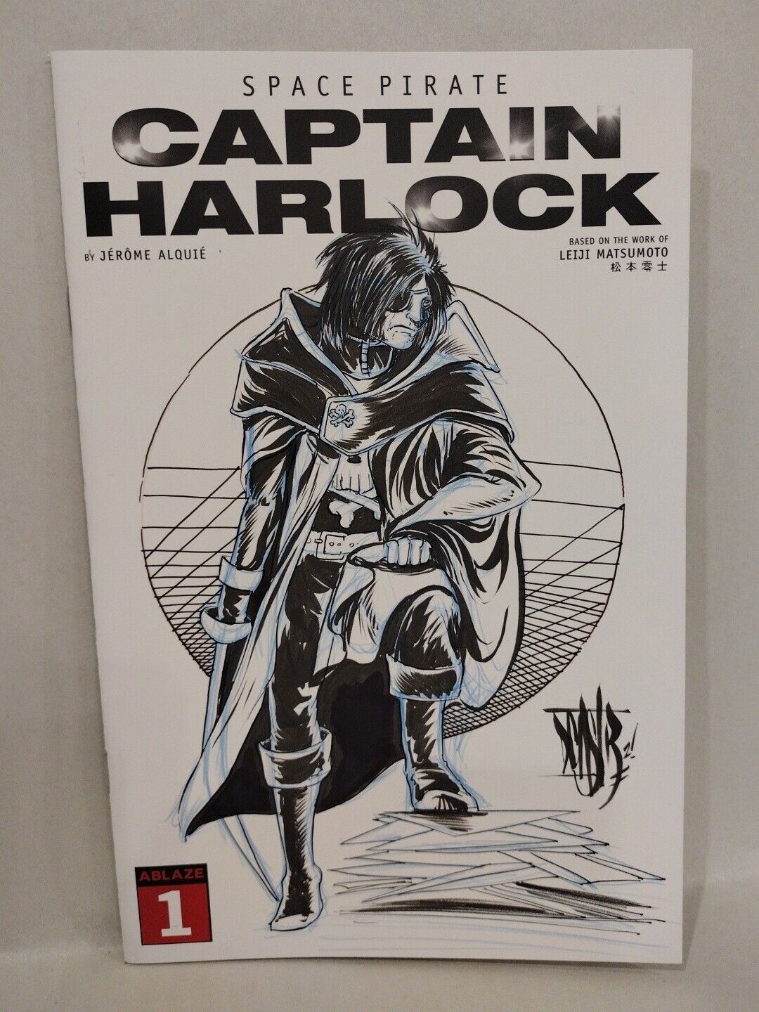 Captain Harlock #1 (2021) Ablaze Blank Sketch Variant Cover Comic w Original Art