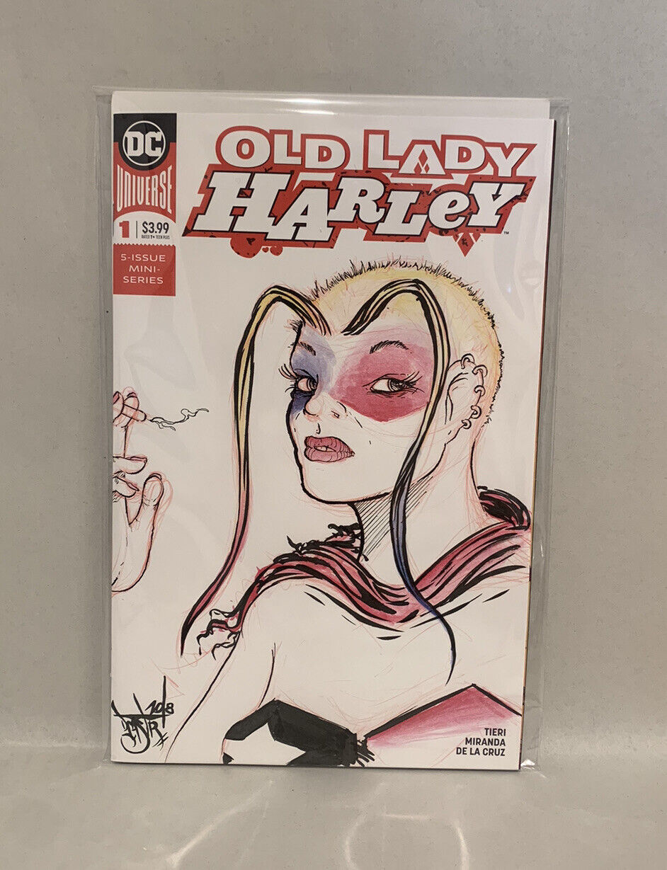 OLD LADY HARLEY #1 Blank Variant Cover W Original Dave Castr Old Creep Art