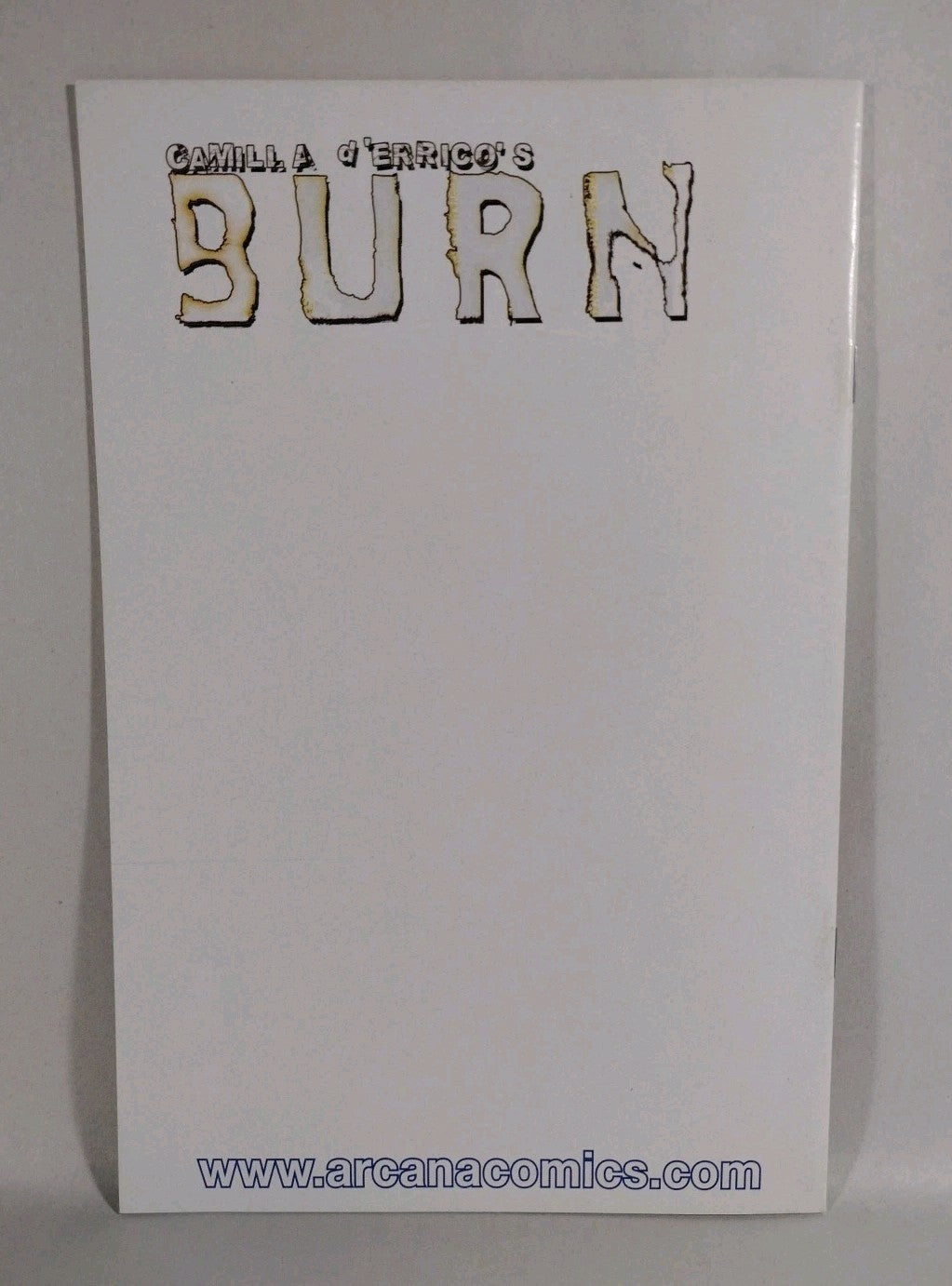 Burn #1 (2008) Camilla D' Errico Arcana Comic Variant Blank Sketch Flip Cover 
