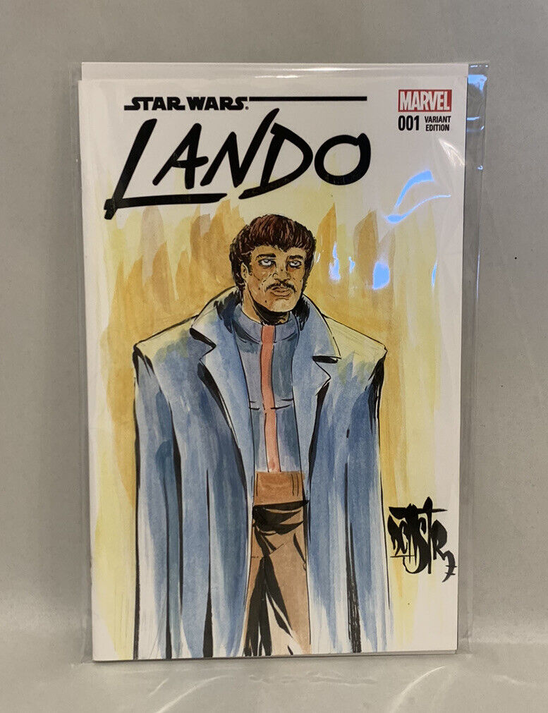 STAR WARS LANDO #1 Blank Variant Cover Comic 2015 W Original Art Dave Castr