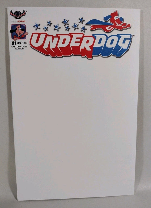 UNDERDOG #1 (2017) American Mythology BLANK Sketch Variant Comic Cover NM