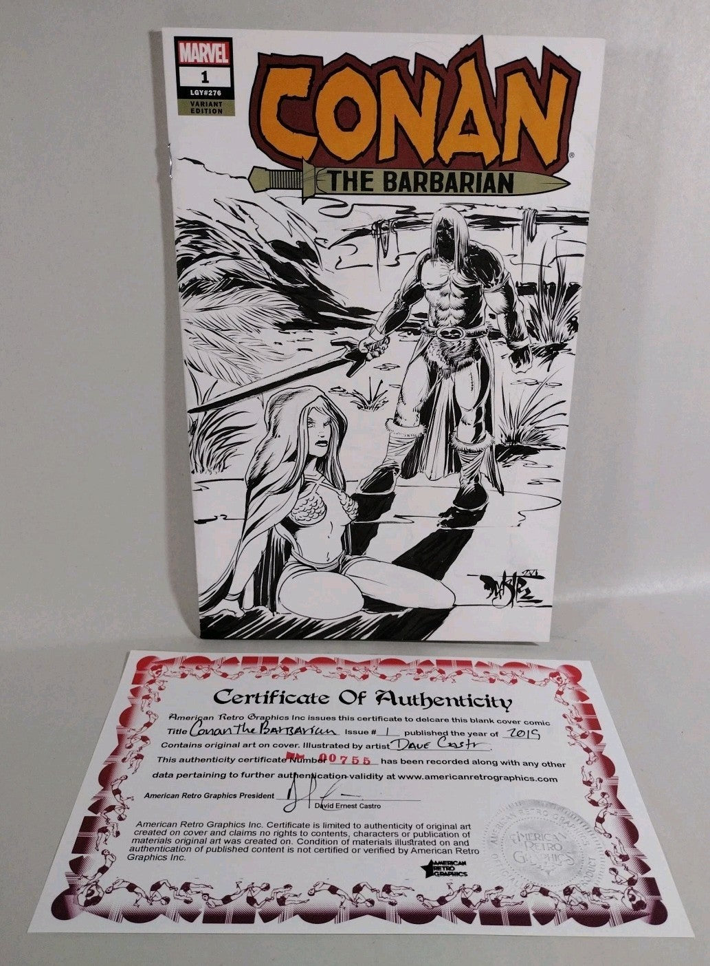Conan The Barbarian 1 (2019) Marvel Comic Sketch Cover Var W Original DCastr Art