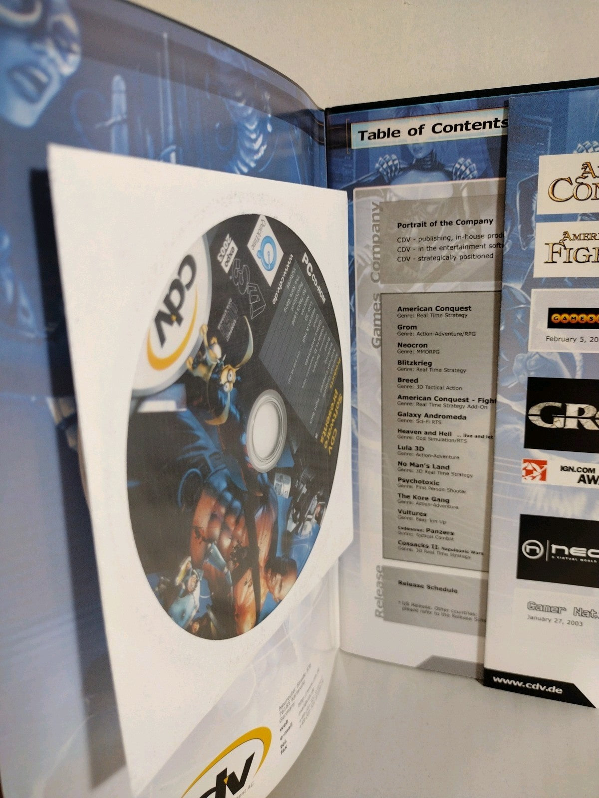 CDV Video Game Company E3 2003 Product Catalog w/CD Blitzkrieg Lula 3D Vultures