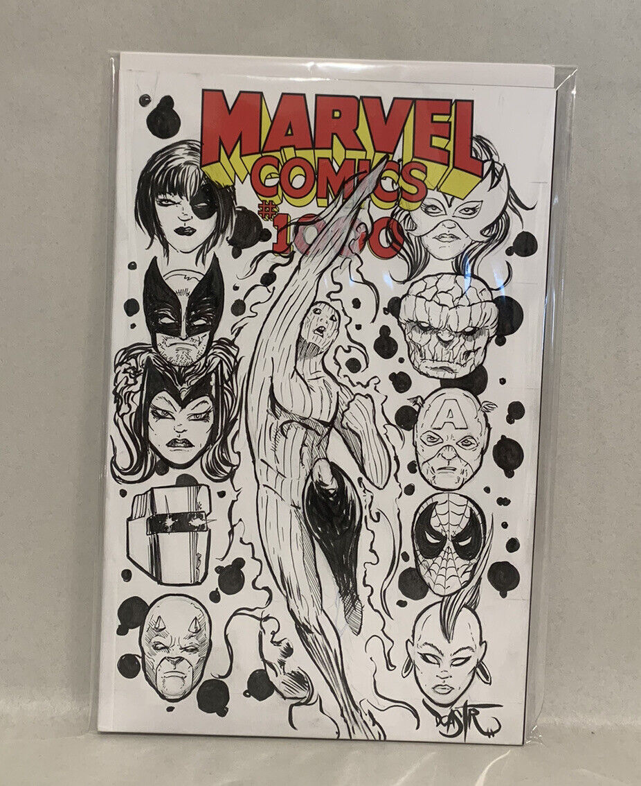 MARVEL COMICS #1000 Blank Variant Cover Comic 2019 W Original Art Dave Castr