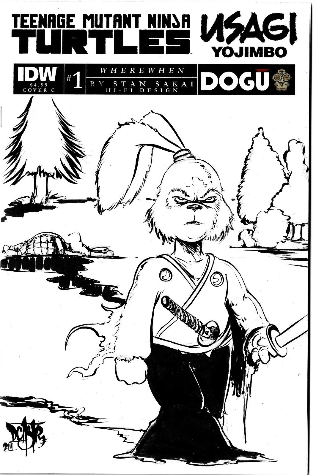 TMNT USAGI YOJIMBO WHEREWHEN #1 Blank Cover Variant  W Original Dave Castr Art