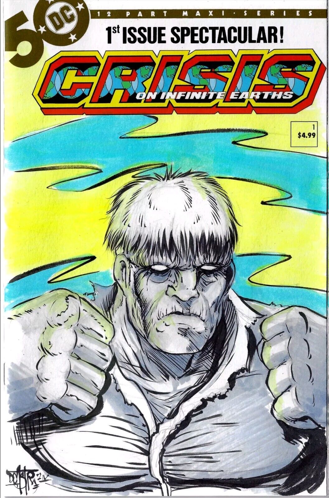 Crisis On Infinite Earths #1 (2024) DC Comic Variant Sketch Cover W Original Art