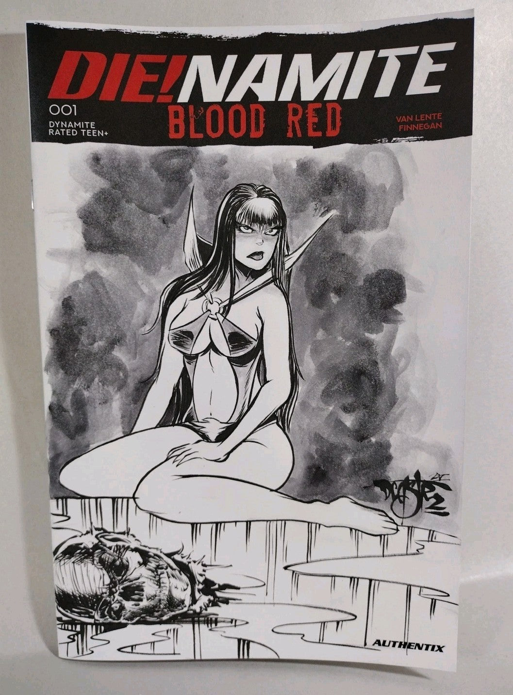 Die! Namite Blood Red #1 (2025) Dynamite Sketch Cover Comic W Original Art
