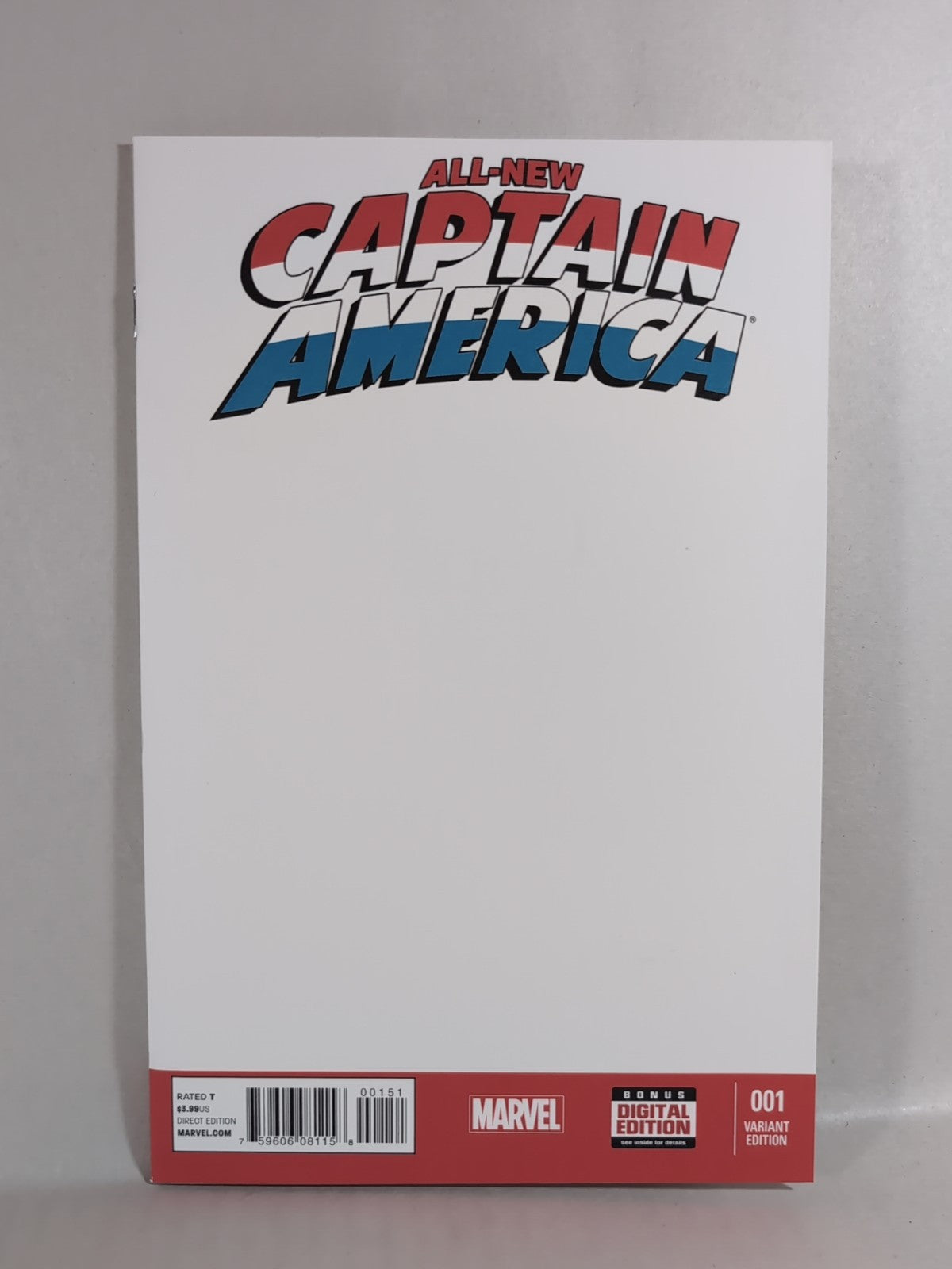 All-New Captain America #1 (2015) Marvel Comic Blank Cover Variant New NM