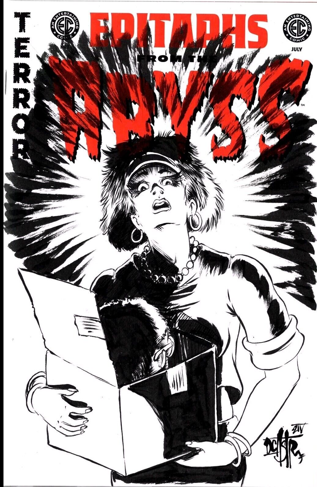 Epitaphs From The Abyss 1 (2024) EC Comic Sketch Cover Var W Original DCastr Art