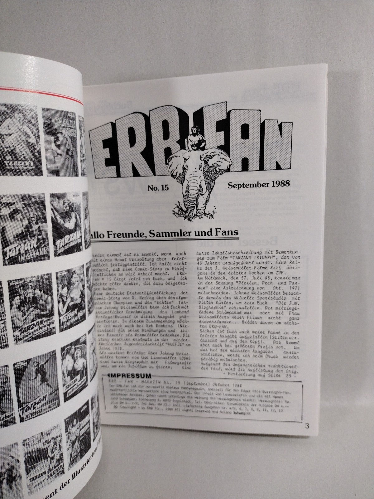 ERB Fan Das Magzin (1988) German Text  Fanzine Lot Set #14 15 Mike Grell Tarzan