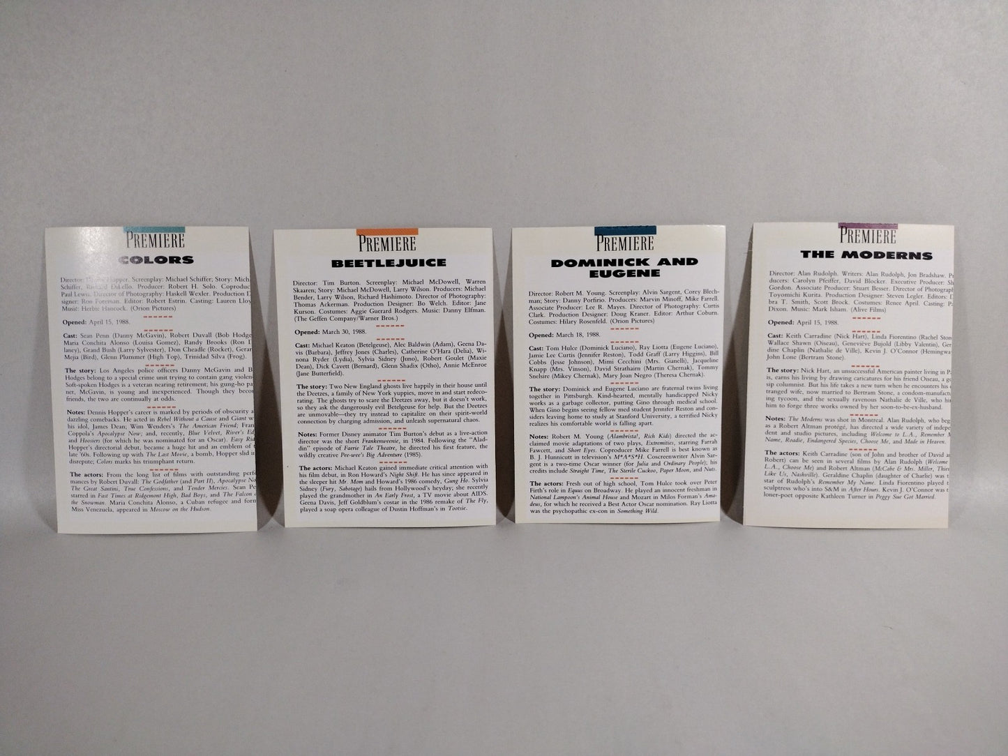 Premiere Magazine Movie Poster Card Insert Collection Lot Of 18 Hellrasier