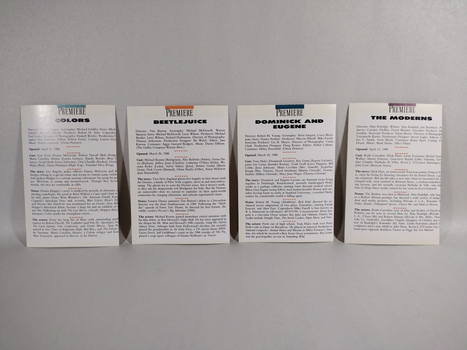Premiere Magazine Movie Poster Card Insert Collection Lot Of 18 Hellrasier