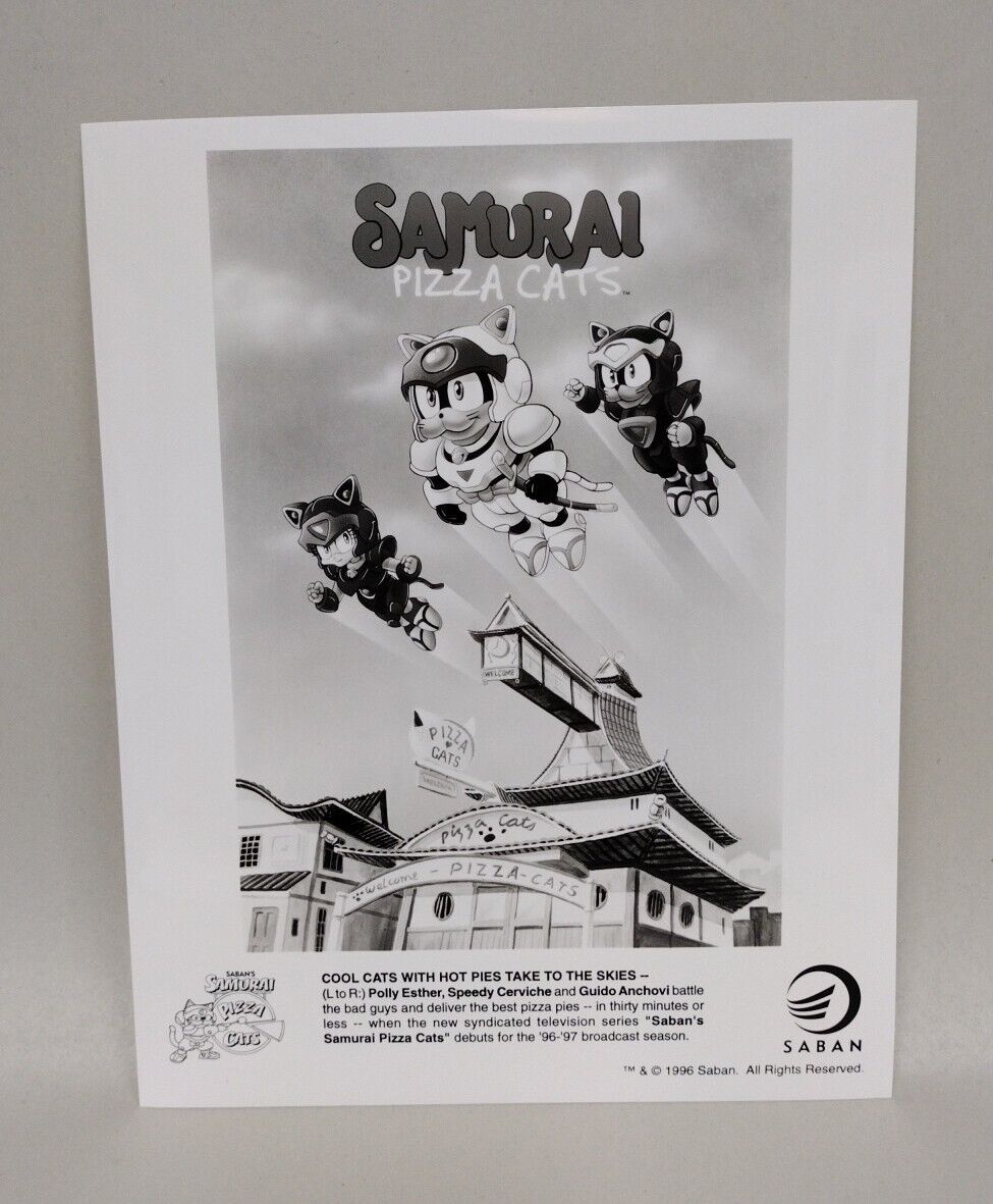 Saban's Samurai Pizza Cats (1996) 8 X 10 BW Glossy Photo Print Set Lot Of 4