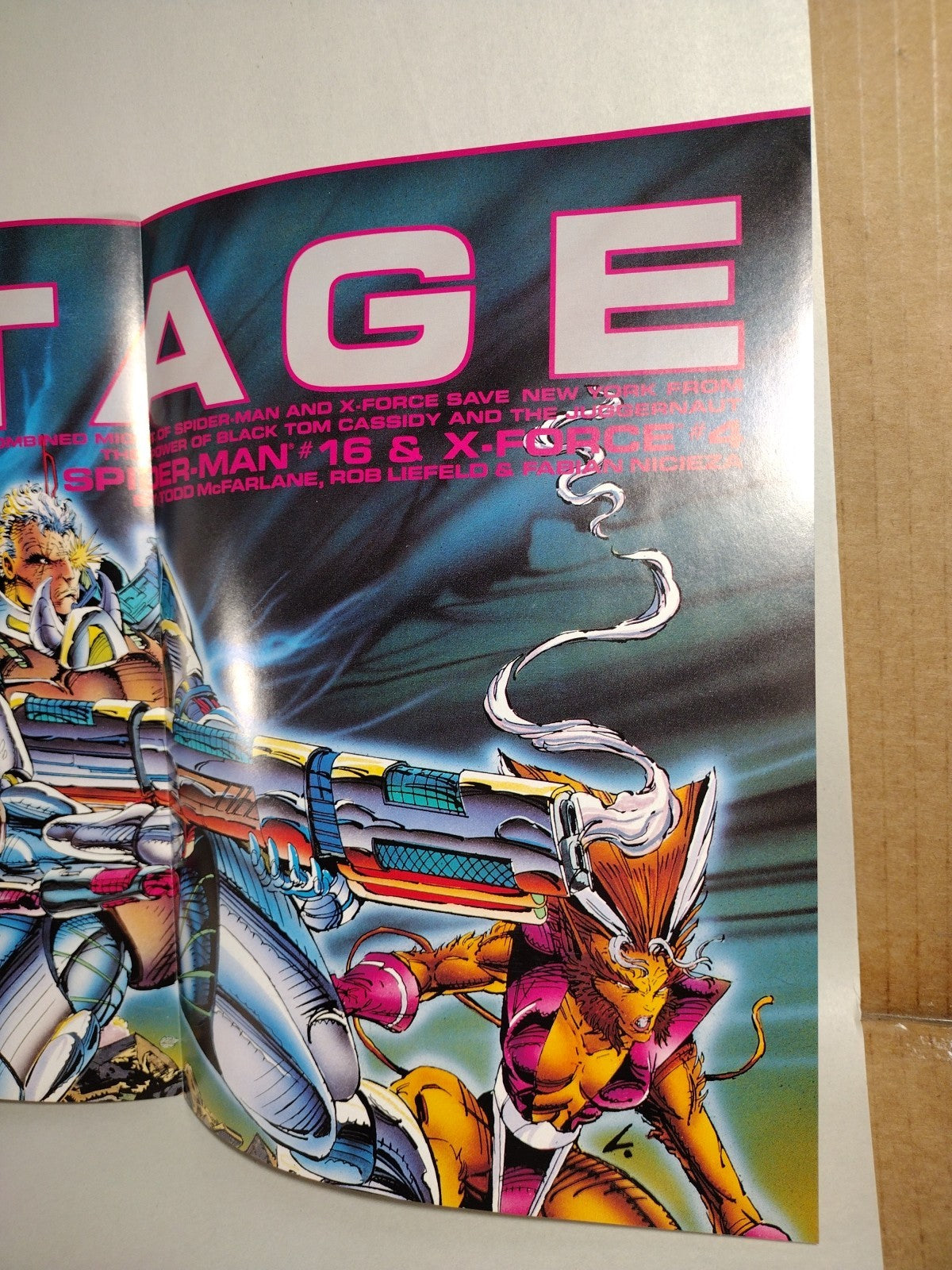 Sabotage (1991) Marvel Todd Mcfarlane Spider-Man X-Force Promo Poster 11" X 24"