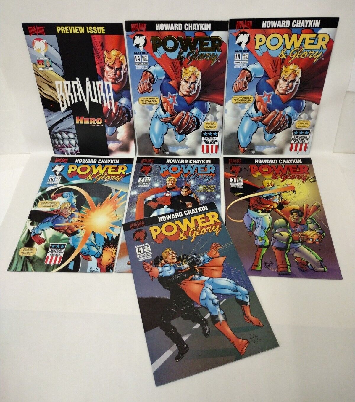 Power & Glory (1994) Complete Howard Chaykin Bravura Malibu Comic Collection Set