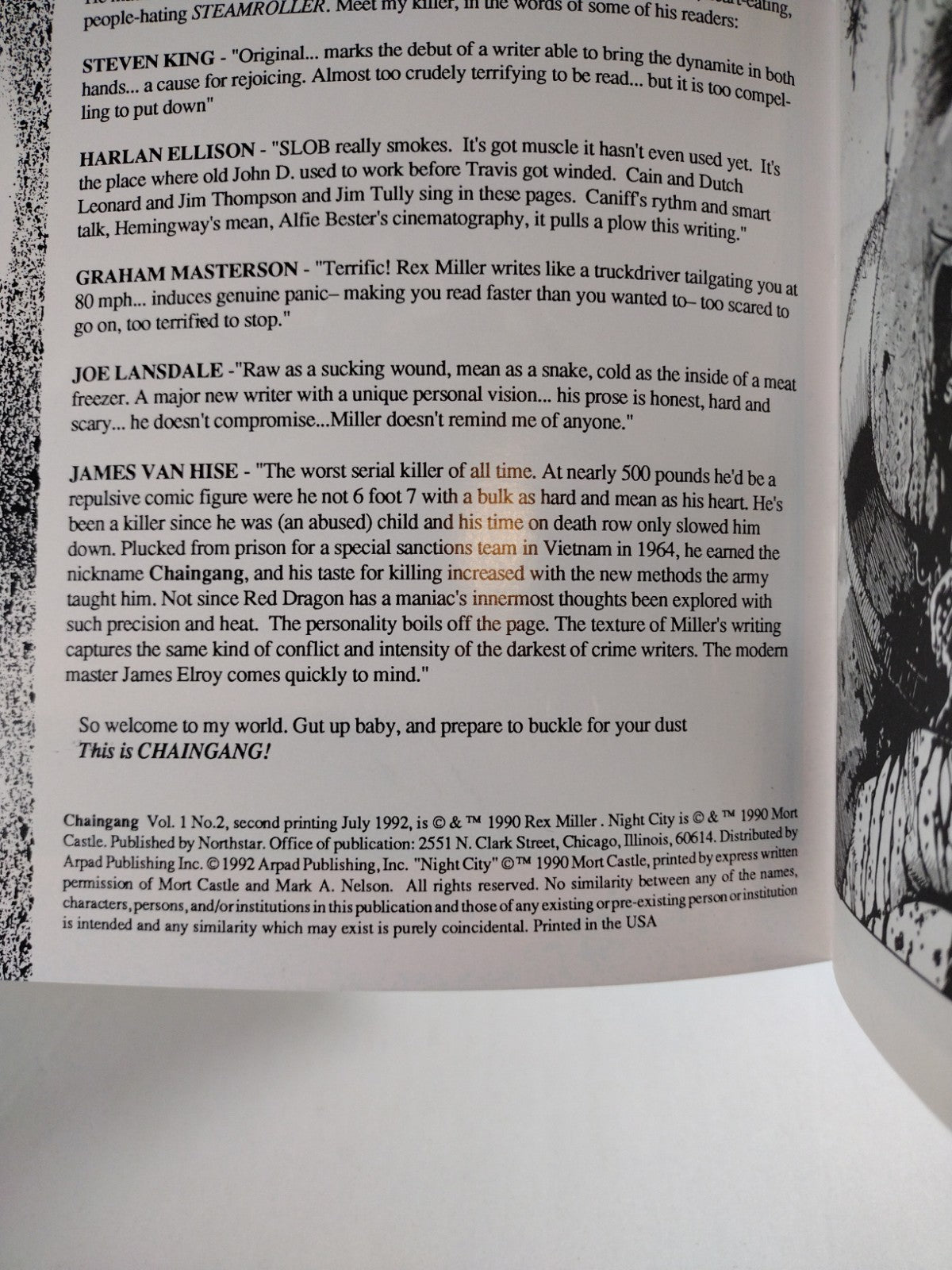 Rex Miller's Chain Gang (1992) Northstar Comic Complete Set #1 & 2 Horror 