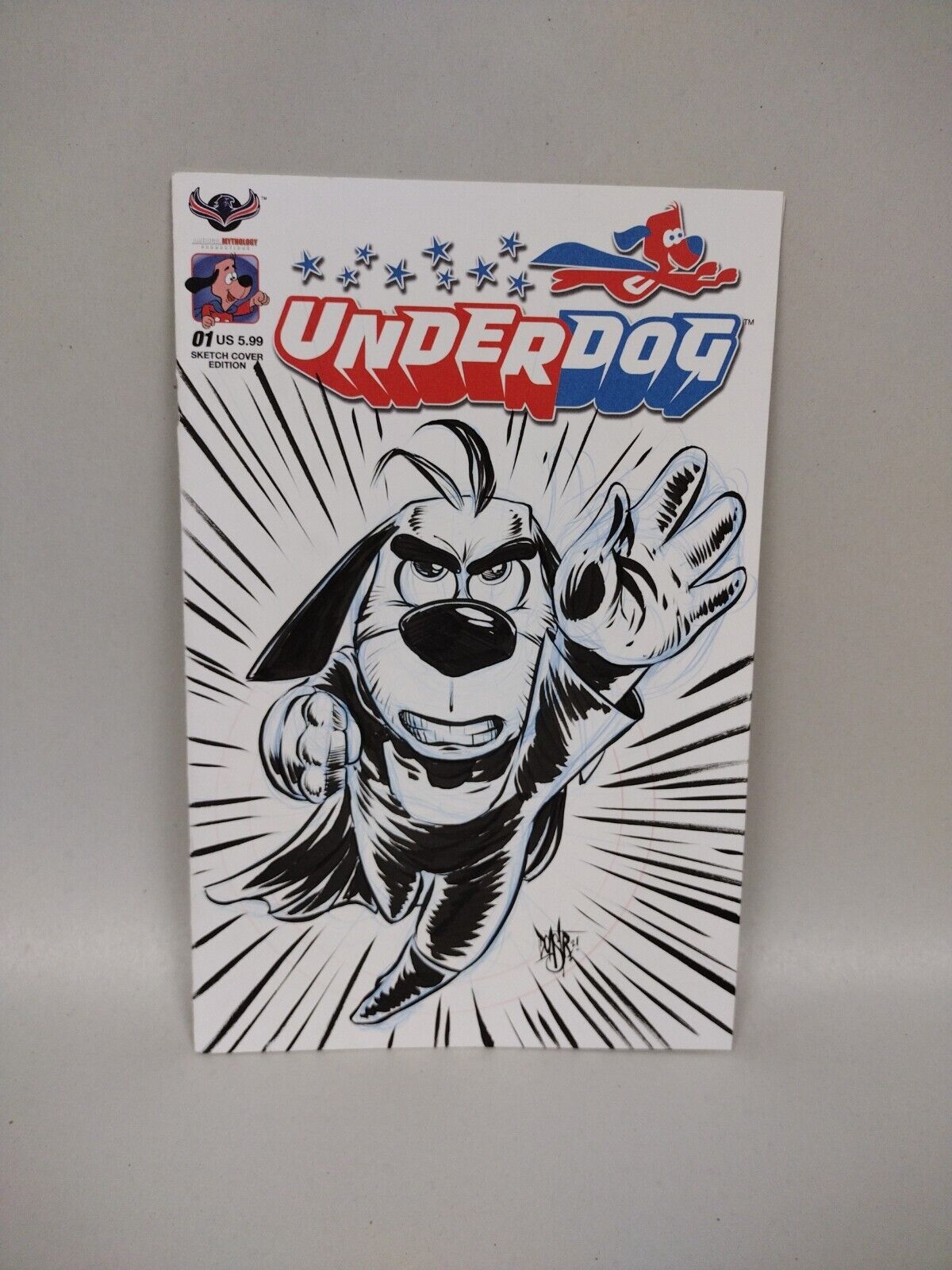 Under Dog #1 Blank Cover Variant w Original Art Dcastr 