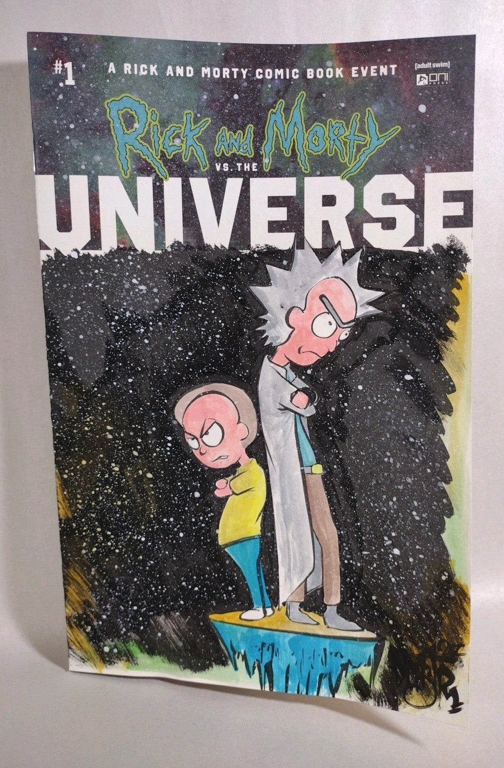 Rick And Morty Vs The Universe #1 Sketch Cover Comic W Original Dave Castr Art