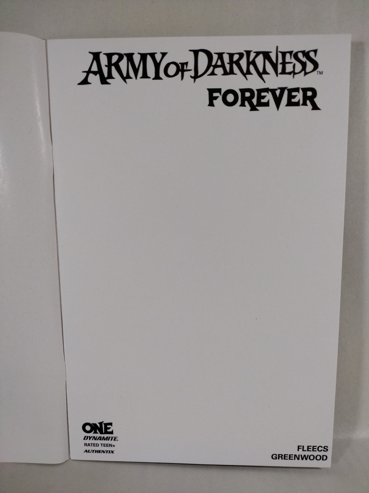 Army Of Darkness Forever #1 (2023) Dynamite Comic Blank White Sketch Cover NM