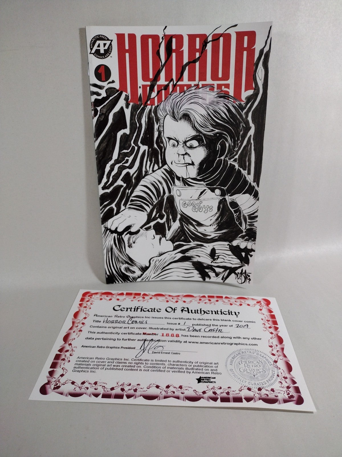 Horror Comics 1 (2019) Antarctic Press Blank Cover W Original DCastr Chucky Art