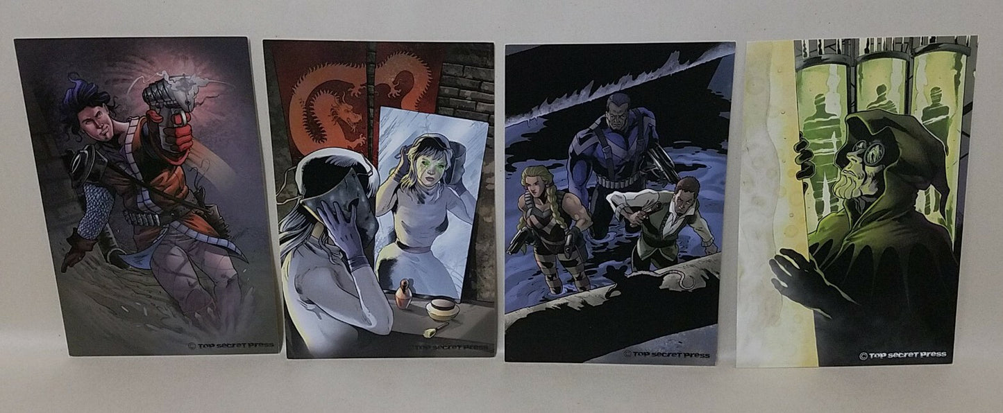 The Strange (2014) Top Secret Press Cyber Punk Comic Lot Set # 1 2 W Promo Cards