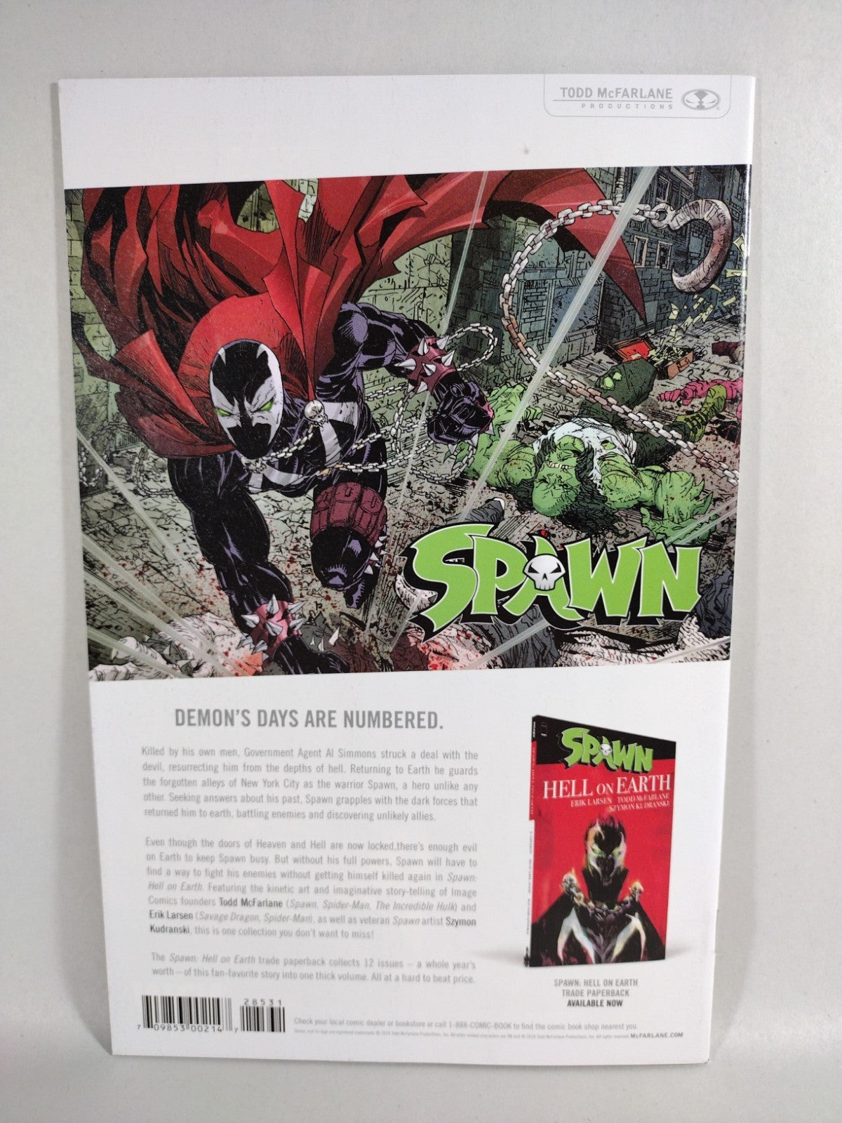 Spawn #285 (2018) Image Comic Mattina Flesh Right Half Blank Cover Variant NM