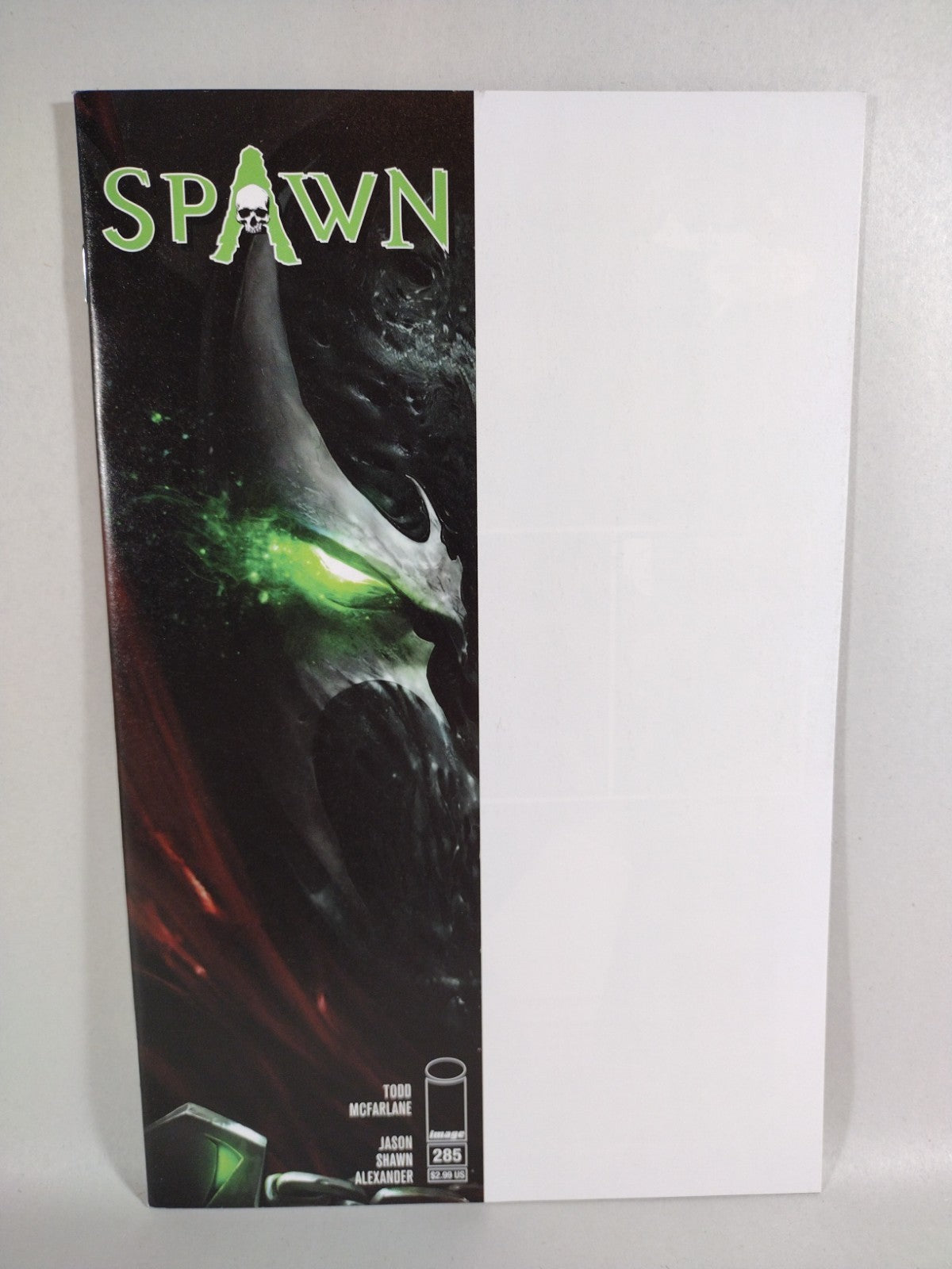 Spawn #285 (2018) Image Comic Mattina Mask Left Half Blank Cover Variant New NM