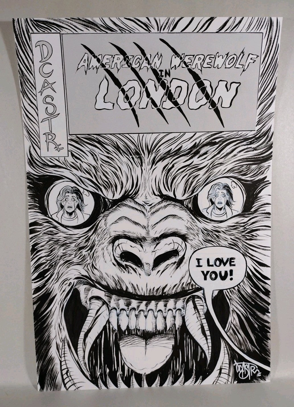 American Werewolf In London #3 (2025) Faux Comic Cover Original + Color DCastr