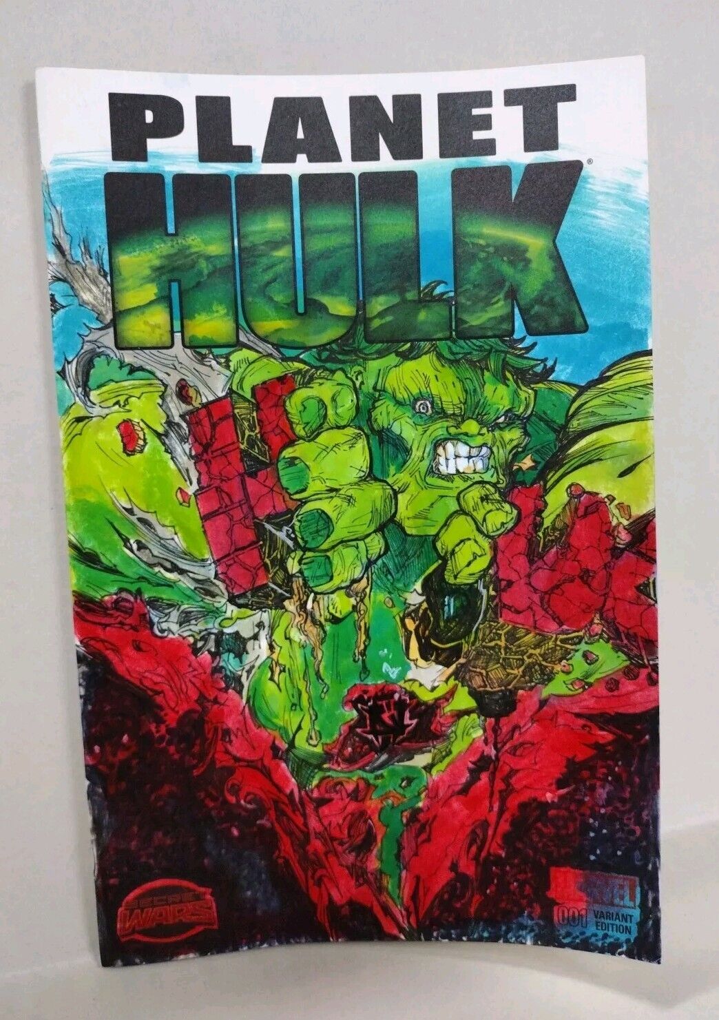 Planet Hulk 1 (2015) Marvel Sketch Cover Variant Comic W Original JAG Art W COA