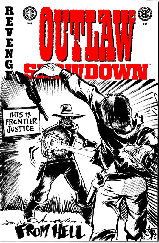 Outlaw Showdown #1 (2025) EC Comic Sketch Variant Cvr W Original Dave Castr Art
