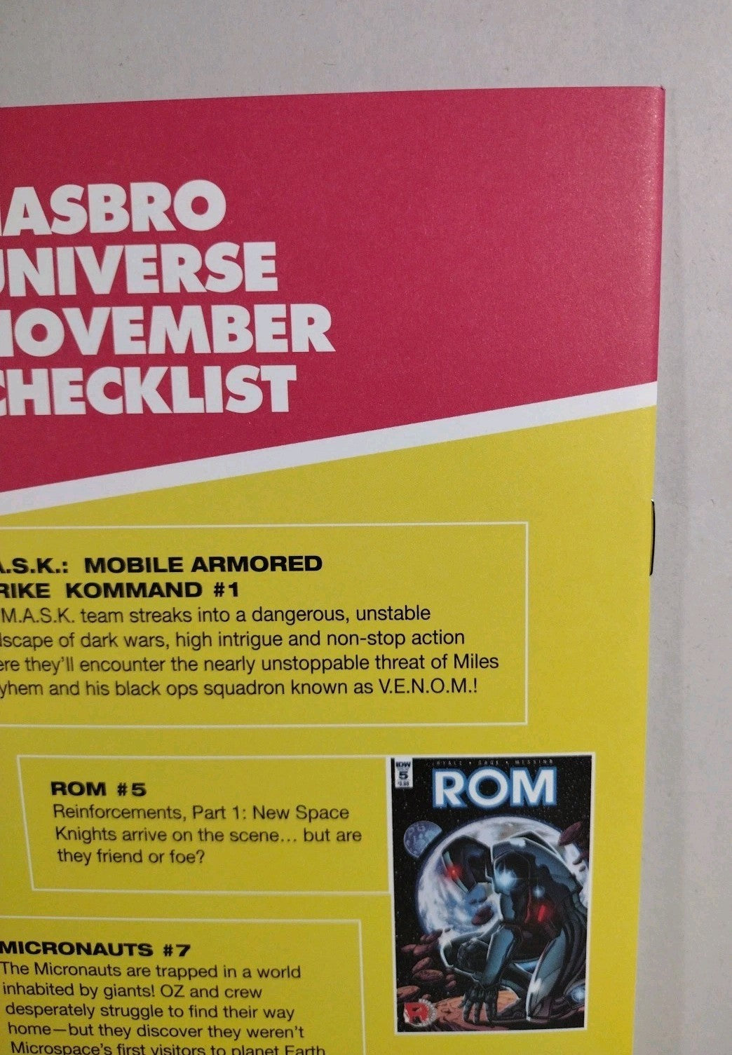 Mask 1 (2016) Mobil Armored Strike Kommand IDW Blank Sketch Var Cvr Comic New NM