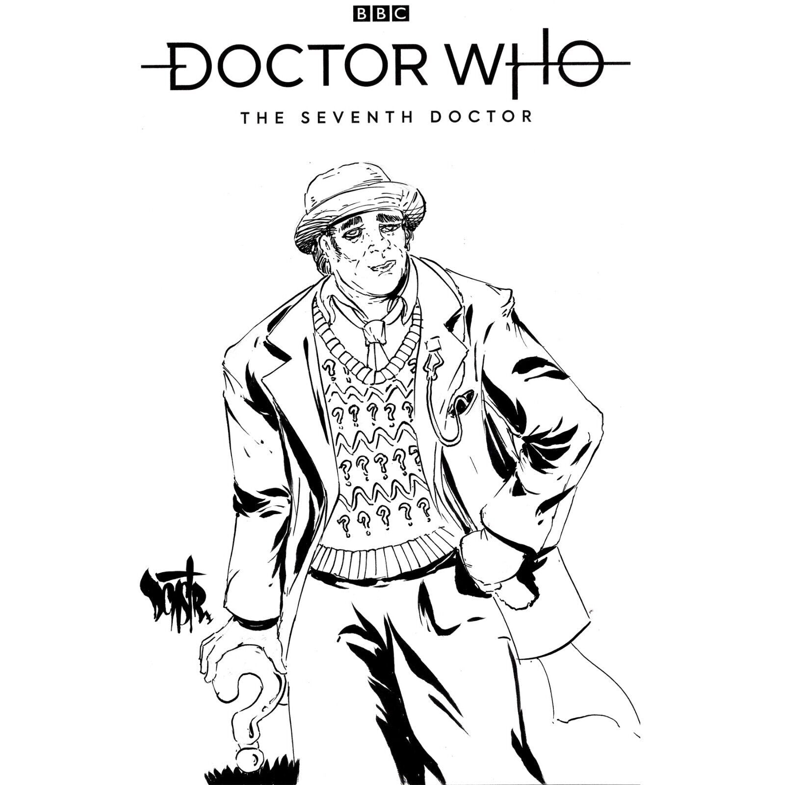 DOCTOR WHO: THE SEVENTH DOCTOR #1 Blank Variant Cover Comic 2018 W Original Art