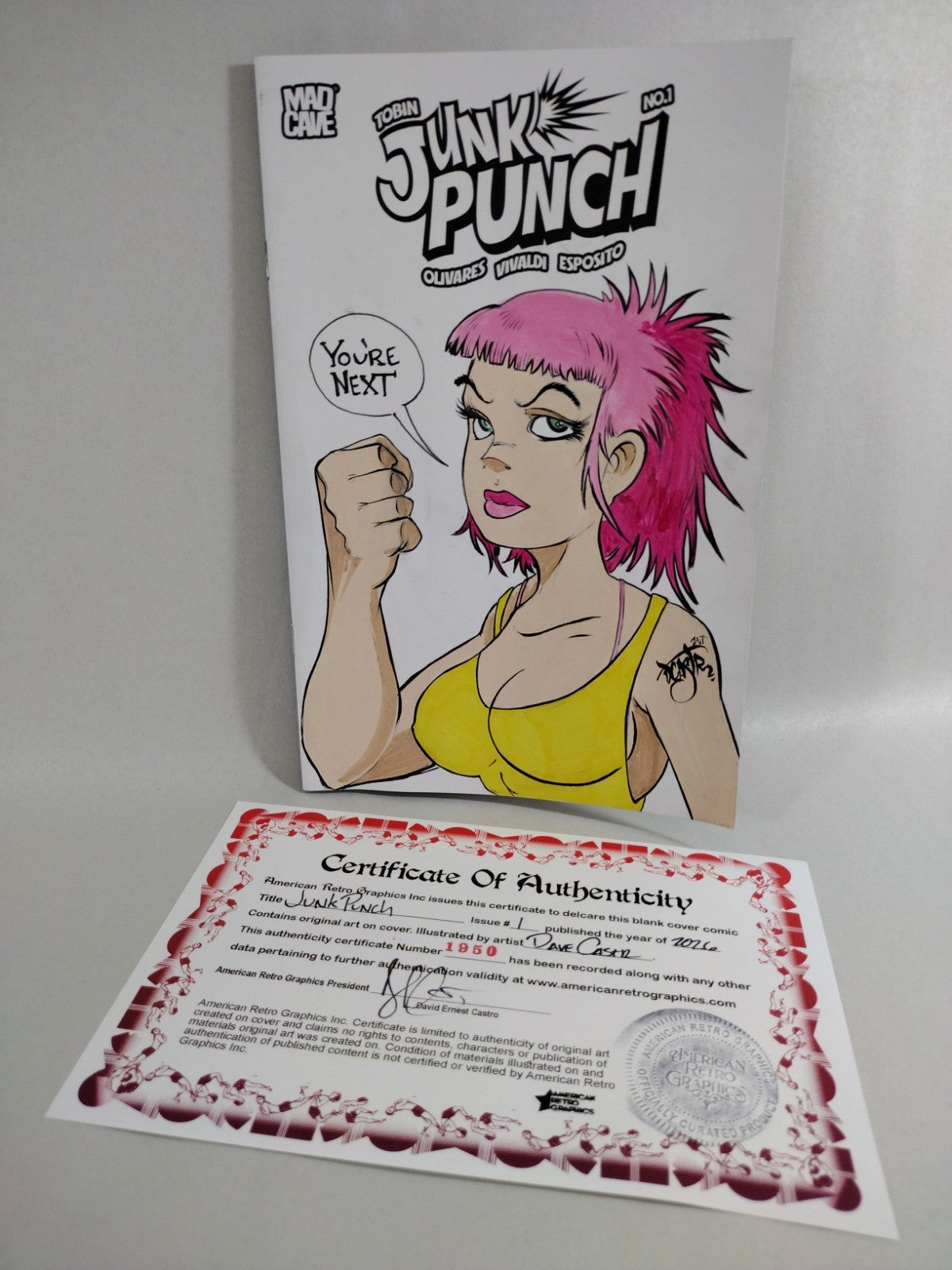 Junk Punch #1 (2026) Mad Cave Sketch Cover Variant W Original Dave Castr Art
