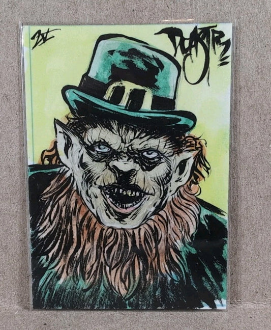 Dave Castr Crusin (2025) OAC Sketch Card W Original Leprechaun Horror Art