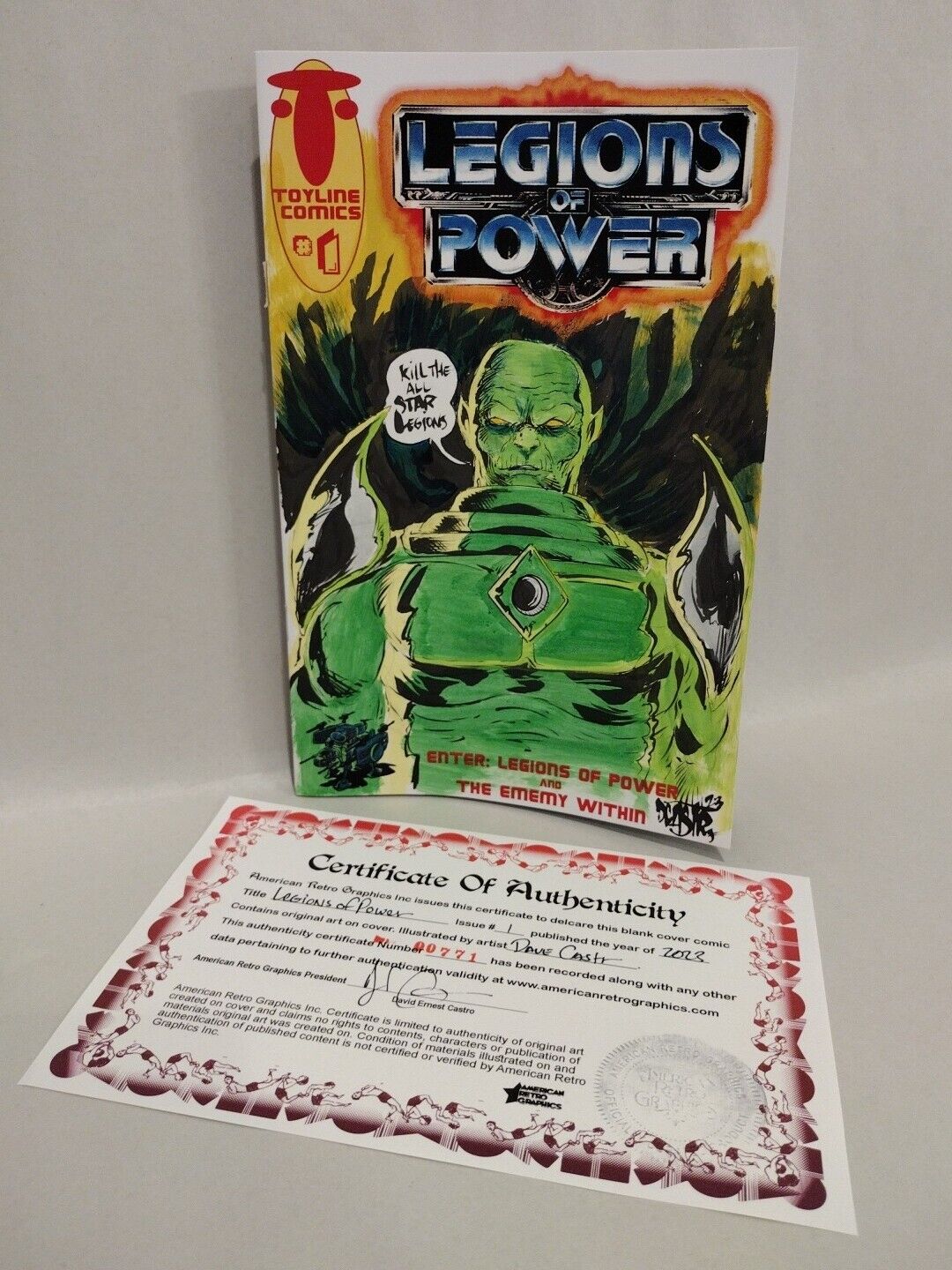 Legions Of Power #1 Action Figure Comic Sketch Variant W Original Dave Castr Art