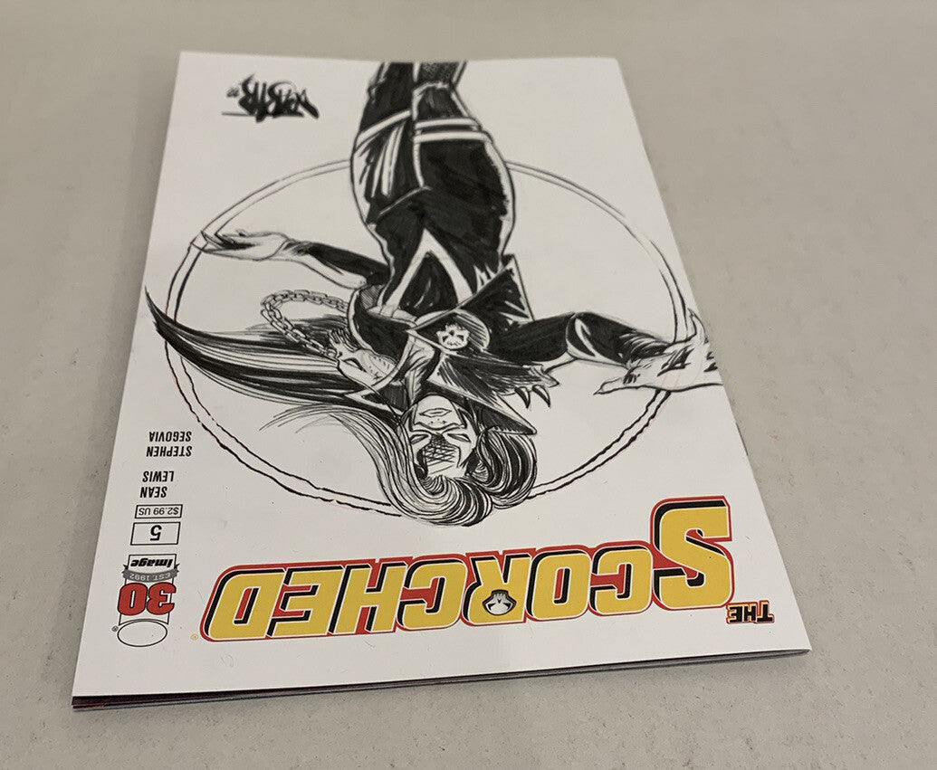 The SCORCHED #5 Blank Sketch Variant Cover Comic 2023 W Original Art Dave Castr