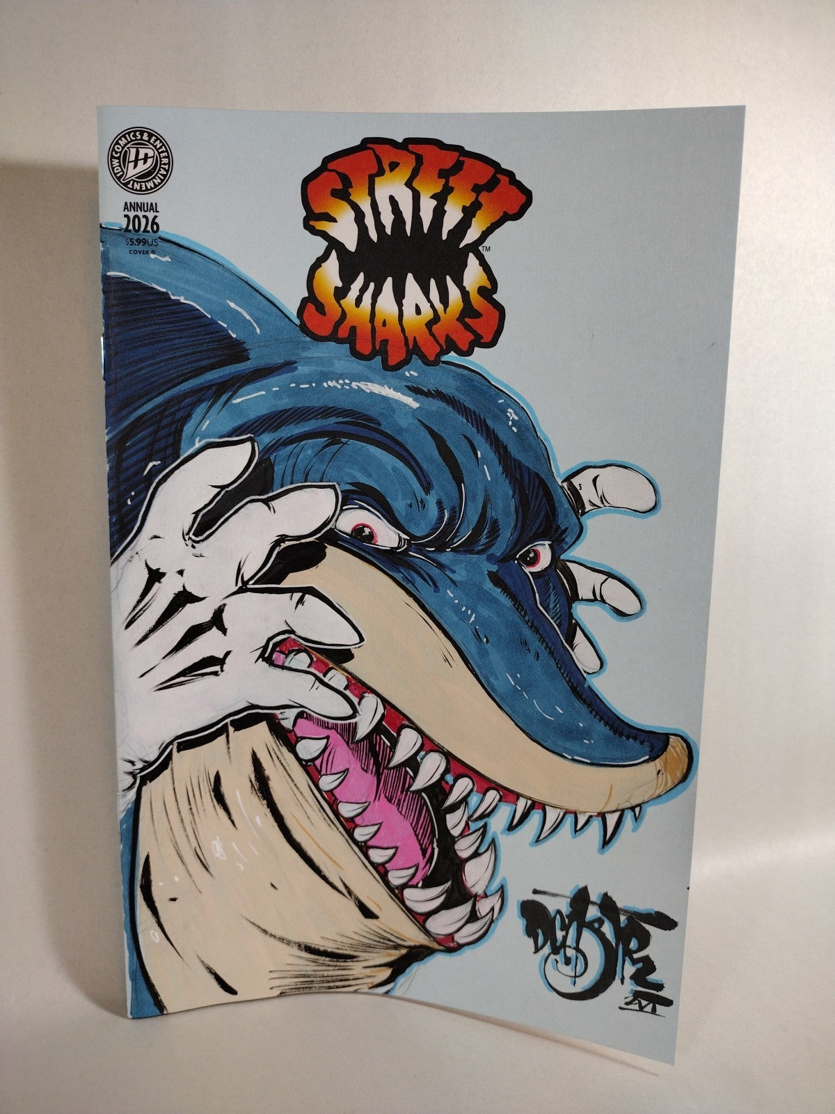 Street Sharks Annual 1 IDW Comic Sketch Cover Var W Original DCastr Ripster Art