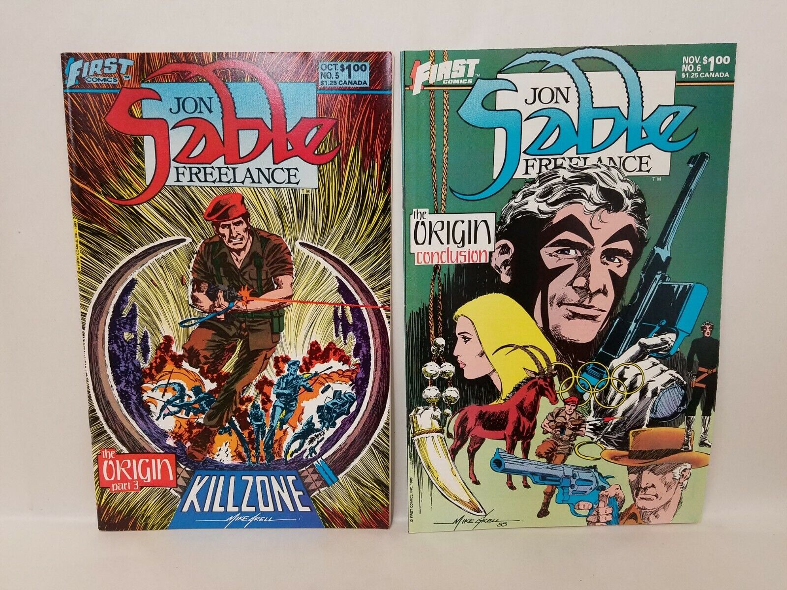 Jon Sable Freelance (1983) #1-10 1st Appearance & Origin Mike Grell First Comics