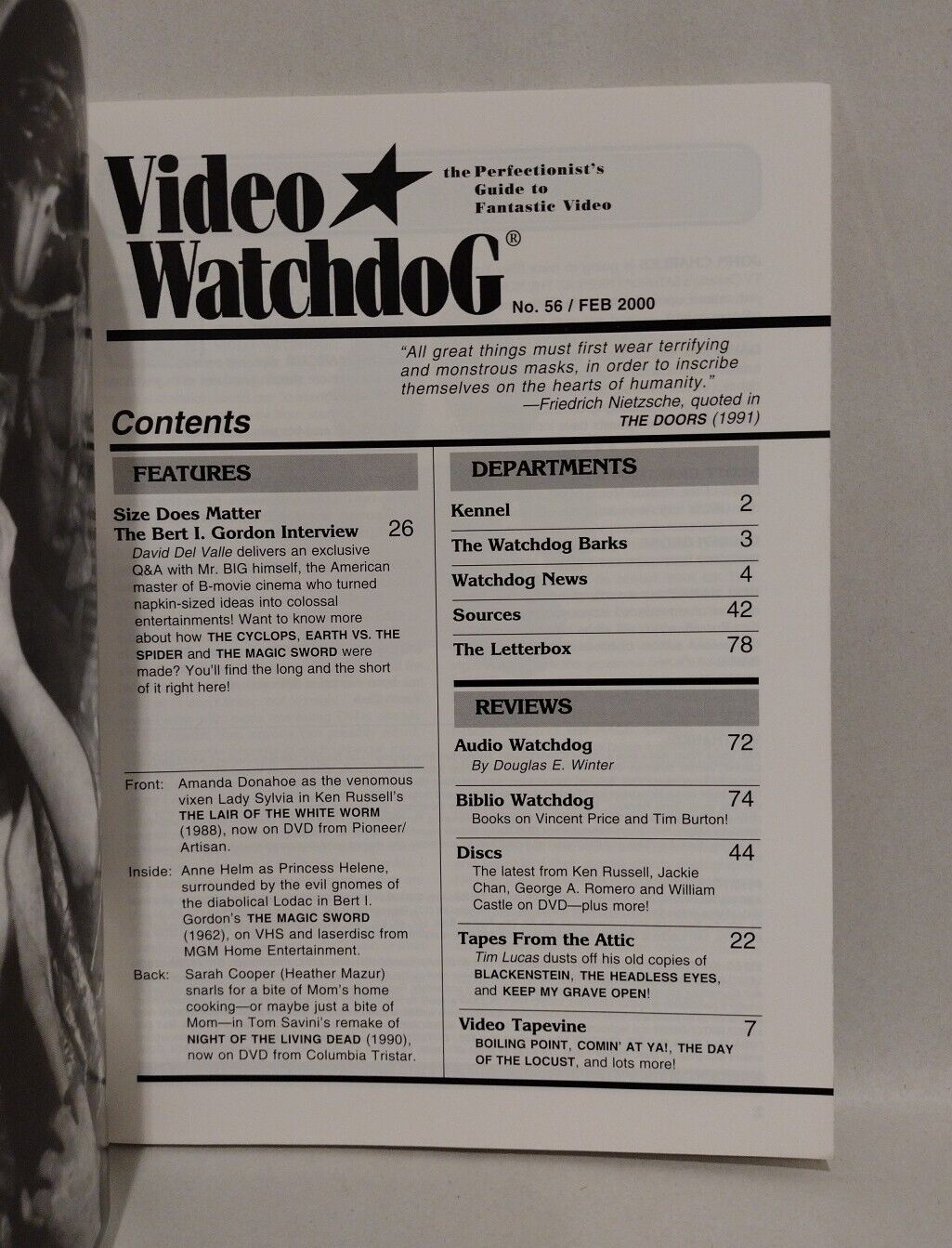 Video Watchdog Magazine (2000) #56 Bert Gordon Creepshow Chucky 