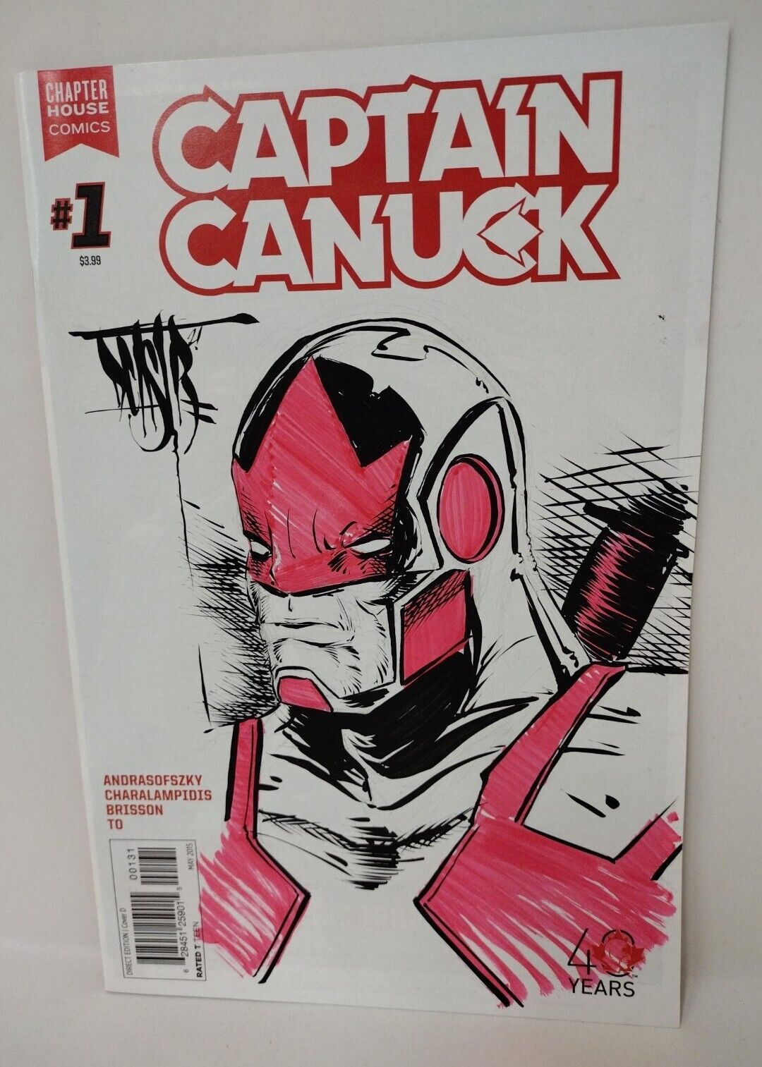 Captain Canuck #1 (2015) Chapter House Blank Cover Variant W Original DCastr Art